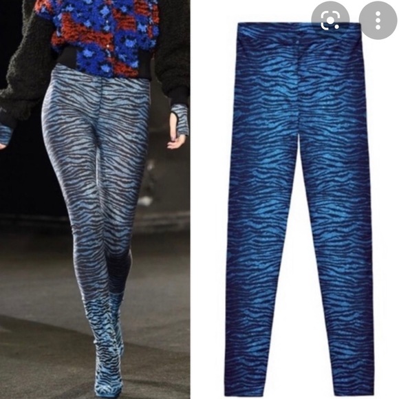 ‼️SOLD‼️ Kenzo x H&M blue tiger print wool leggings - Picture 3 of 9